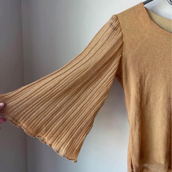 Vintage Elegant Gold Women's Top Small - Picture 2 of 2